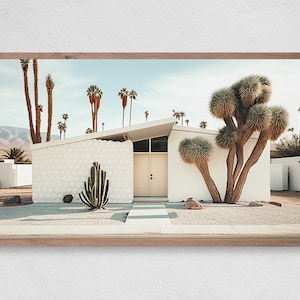 Samsung Frame TV Art, White Palm Springs House Vintage Photography, Samsung Art TV, Digital Download for Samsung Frame, Digital Download