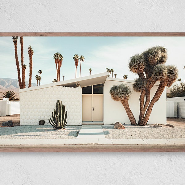 Samsung Frame TV Art, White Palm Springs House Vintage Photography, Samsung Art TV, Digital Download for Samsung Frame, Digital Download