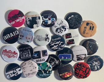 Skramz Screamo Midewest emo pin buttons (37mm) : The get up kids, at the drive in, foxtails