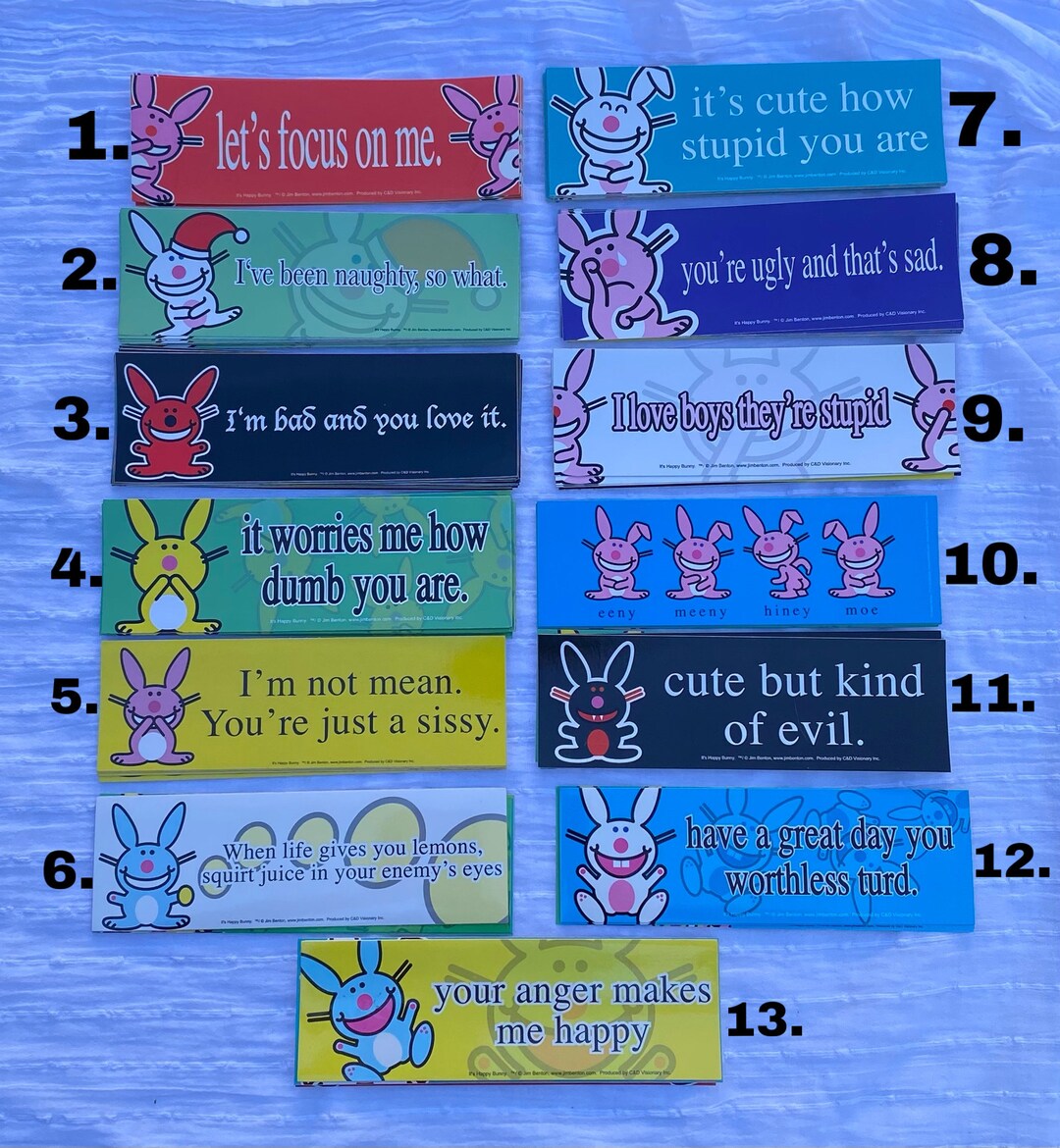 Its Happy Bunny Stickers, Bumper Vinyl Stickers Etsy