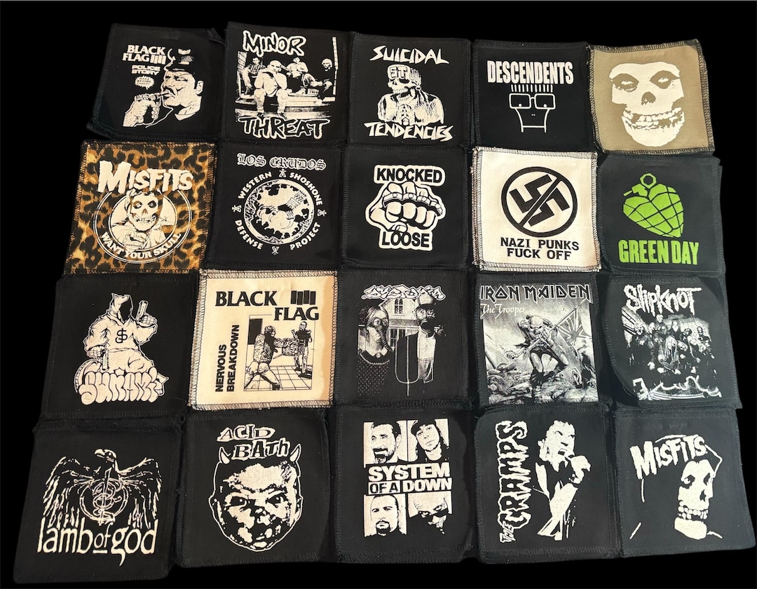 Punk, Grunge, Horror, Riot Grrrl Patches, Black Flag, Minor Threat ...