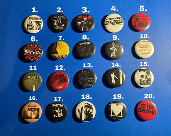 32mm (1.25inch) Midwest emo skramz screamo pins