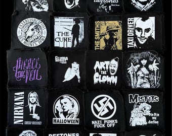 Punk, horror, emo, goth, halloween, clown patches