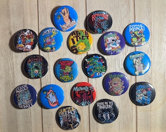 Scene/Emo neon monster logo pins,  pierce the veil, chiodos, dance gavin dance