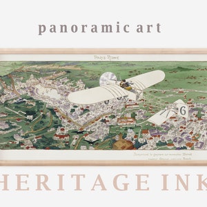 Vintage Luftfahrt Kunstdruck | Paris Rom Reise Poster Wand Dekor | Flugzeug Pilot Geschenk | Bürospiel Kind Kinderzimmer Zimmer | Baby Geschenk