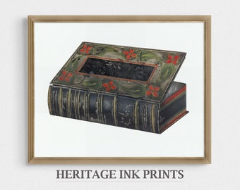 Antique Fabric Cover Book Print | Vintage Cottagecore Wall Art (Digital Printable)