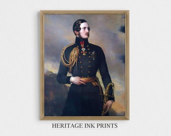 Prince Albert Portrait Oil Painting | Moody Digital Printable | Royal Historic Fine Art Print Art | Victorian Uniform Man Wall Décor
