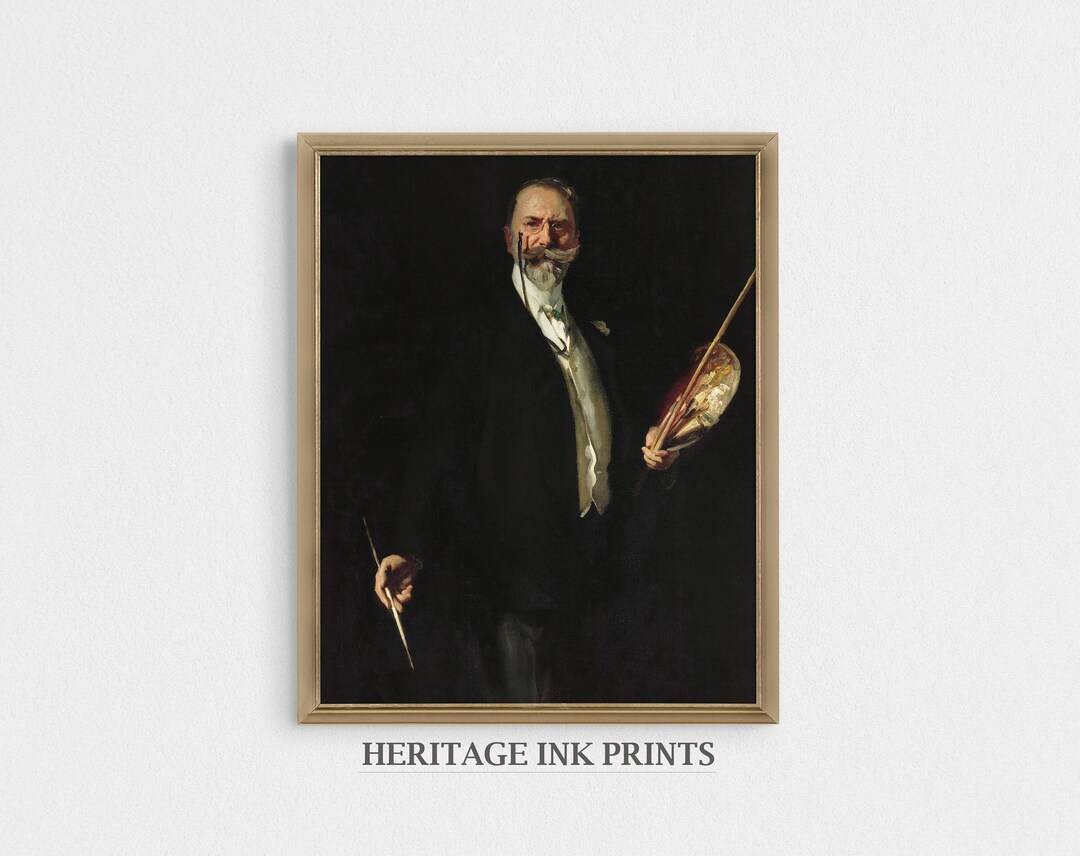 Vintage Man Self Portrait Artist Oil Painting Digital Download Art