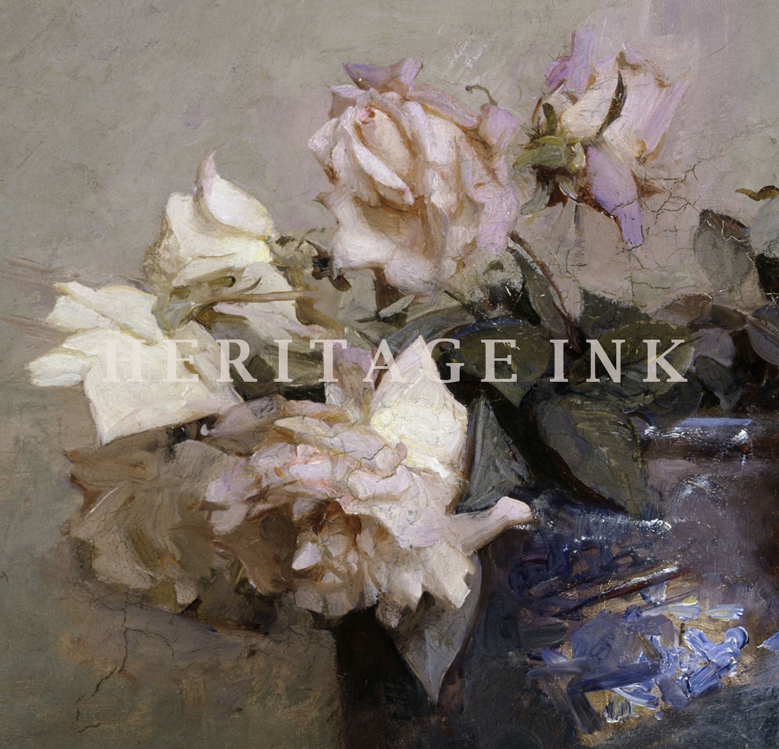 White Rose Bouquet Oil Painting | Floral Art Printable | Botanical ...