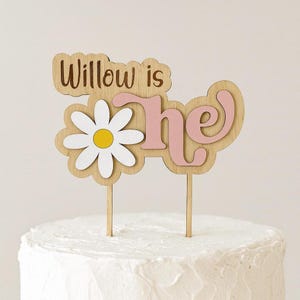 First Birthday Cake Topper Daisy Cake Topper Flower Retro Groovy Boho Daisy Birthday Party Decor ONE Smash Cake Topper 1st BDay Custom Charm