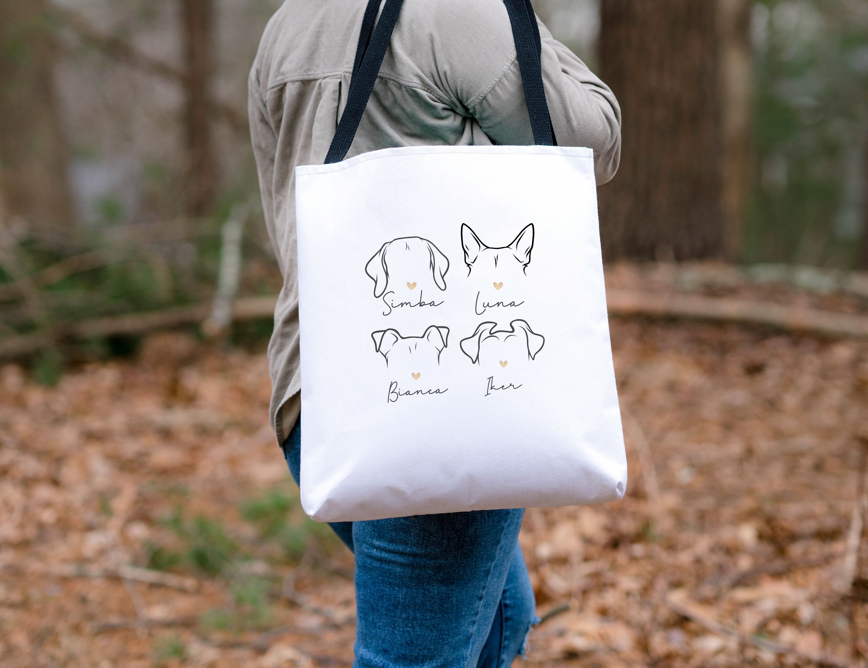 Personalized Border Collie Tote Bag Embroidered with Dog Name