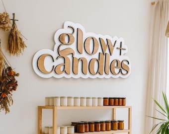 Custom Business Logo Wooden Sign: Layered Vendor Booth Sign