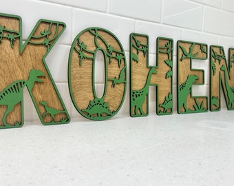 Dinosaur Nursery Decor Dinosaur Theme Letters Nursery Name Sign Wall Decor Kids Room Decor Baby Name Sign Dinosaur Wall Letters Dino Decor