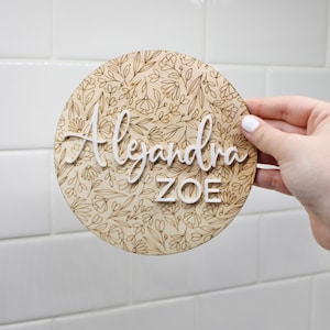 Personalized Baby Name Plaque, Wooden Nursery Sign