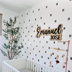 Sfondo con nome per compleanno, cartello con nome, decorazione per cameretta per bambini, cartello neutro con nome per neonato, cartello in legno con nome per neonato, decorazione boho, decorazione da parete per cameretta per bambini.