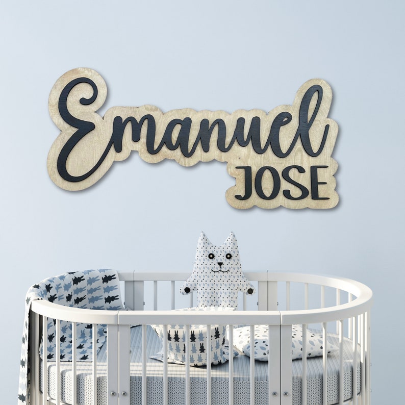 Wooden Name Sign: Layered Boho Nursery Decor - Etsy