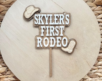 Cowboy Birthday Topper Custom Name Cake Decoration Western Theme First Party Accessory Personalized Design Rustic Celebration Country Style