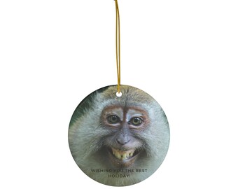 Funny Monkey Ornament, Funny Monkey Christmas Ornament, Funny Christmas Ornament, Funny Ornament for Boss, Funny Ornament for Coworker