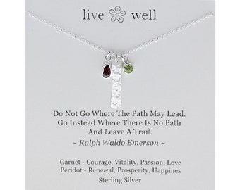 Lämna ett spår Emerson citat halsband, uppmuntrande gåva, inspirerande halsband, starka kvinnor, examenshalsband, tillväxtsmycken