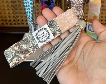 Fabric Wristlet Key Fob Keychain