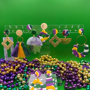Various Mardi Gras Dangles & Studs