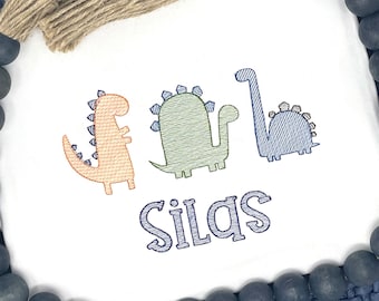 Personalized Dinosaur Shirt, T-Rex Shirt, Embroidered Dinosaur Shirt, Embroidered Boy's Shirt, Customized Dinosaur Shirt