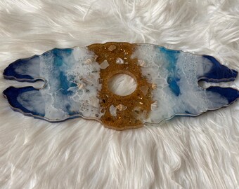 Ocean Beach Waves Coastal Wine Glass & Bottle Holder