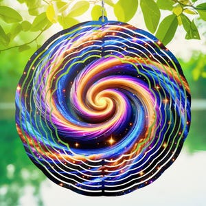Cosmic Galaxy Swirl Wind Spinner PNG - Sublimation Design (Digital Download