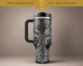 Celestial Tree of Life Laser SVG for 40oz Tumbler Engraving