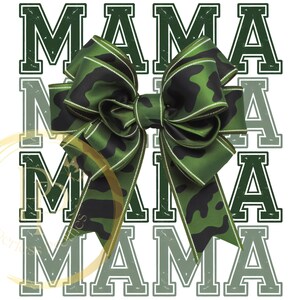 Mama Camo Coquette Bow PNG Sublimation Download, Old School Camo png, Girls Camo Bow png, Retro Hunting Sublimation, Coquette Bow png