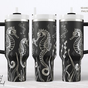 Illustrazione vettoriale SVG di un cavalluccio marino con soggetto marino, file ottimizzato per nodi di incisione laser a tema costiero e marino.