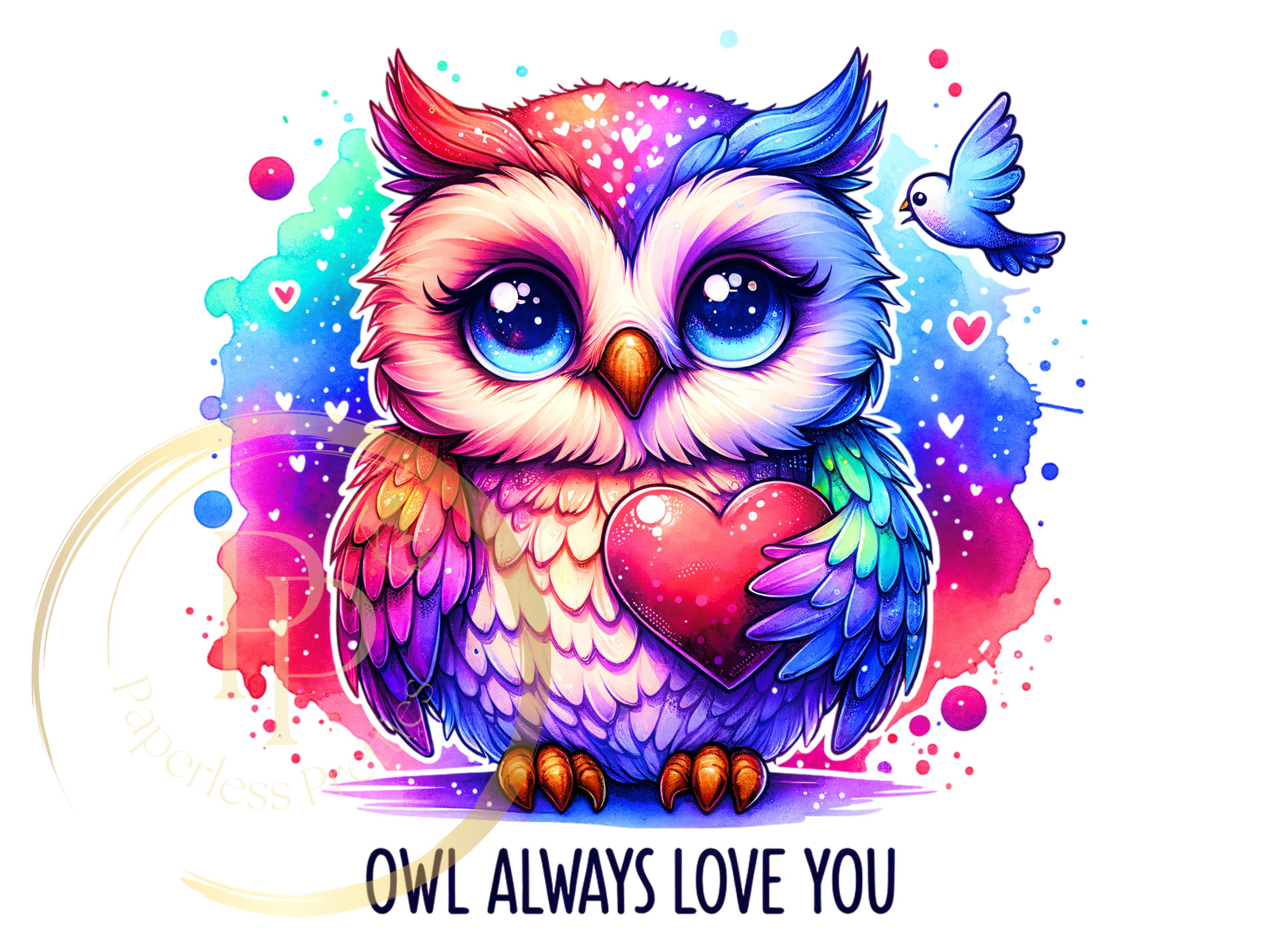 Owl Always Love You PNG, Valentine Pun Clipart, Owl Design, Sublimation Design, T-Shirt Design, Card