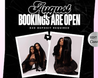 Buchungsflyer für August, Flyer für Friseurtermine, Flyer für Nagel- und Wimpernstylisten (Digitaler Download)