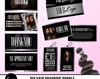 DIY Hair Branding Bundle Template, Thank You Card (Canva)