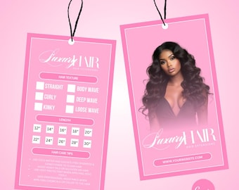 DIY Hair Hang Tag Design, Hair Branding Design, Hair Tag, Bundle Tag Design, Canva, Hair marketing