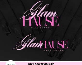 DIY Logo template, Editable Canva Logo template, Beauty Business logo, Submark Logo, Nail logo, Lashes, Hair logo, Makeup logo, boutique
