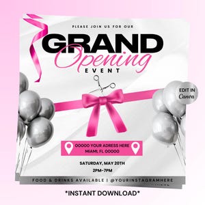DIY Grand Opening Flyer, Grand Opening Event Flyer, Celebration Flyer, Launch Event Party, Hair, Lash, Nails Flyer, Salon suites, Boutique