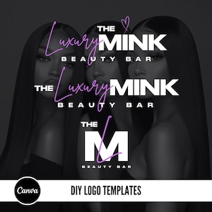 DIY Canva Logo Design, Logo template, Lash logo, Nails logo, Hairstylist logo, MUA Makeup logo, Boutique logo, Braid logo, Beauty Business