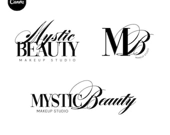DIY Logo template, Editable Canva Logo template, Beauty Business logo, Submark Logo, Nail logo, Lashes logo, Hair logo, MUA logo, Boutique