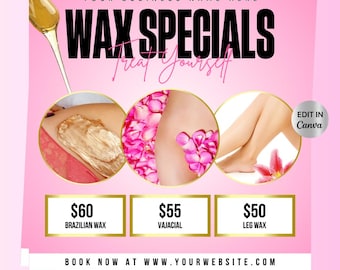 Wax Specials Flyer, Esthetician Template (Digital Download)