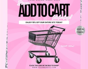 Add To Cart Flyer, Boutique Hair Makeup Template (Digital Download)