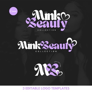 DIY Logo template, Editable Canva Logo template, Premade logo, Logo suite, Submark Logo, Primary logo, Secondary logo, Nail logo, Lash logo, Hair logo, Boutique logo, MUA Makeup logo, Social media logo, Small Business Logo, Pink logo