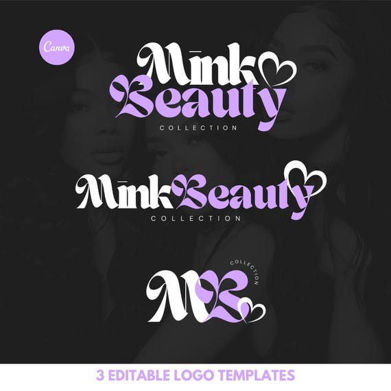 DIY Canva Logo Design, Logo template, Lash logo, Nails logo, Hairstylist logo, MUA Makeup logo, Boutique logo, Braid logo, Beauty Business