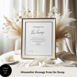 Minimal Message From The Bump Baby Sign, Gender Neutral Baby Shower, Message From Baby Template,  DIY Baby Shower, Printable Template