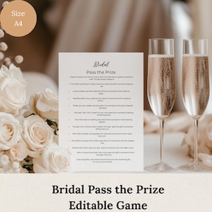 Minimalist Pass the Prize Game Template, Fun Bidal Shower Activities, Pass the Gift Game, Pass the Gift Poem, Bridal Shower Pass the Prize