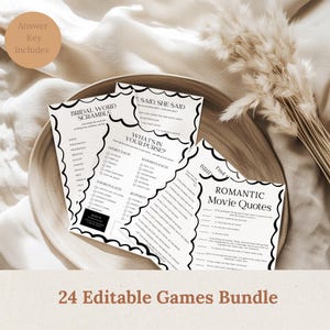 Wavy Border Template Bridal Shower Games, Minamilast Bachelorette Party Games, Hand Drawn  Wave Modern, Editable Printable, Bridal Games,