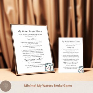 My Water Broke Baby Shower Game, Ice Cube Baby Game, Gender Neutral, Instant Download, Printable Baby Shower Sign, Fun Baby Shower Game