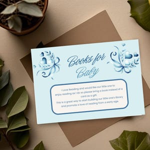 Carte livre coeurs bleus pour bébé, hors-texte de demande de livre, un petit coeur doux livre pour bébé, shower de bébé garçon, téléchargement numérique, éditable sur toile