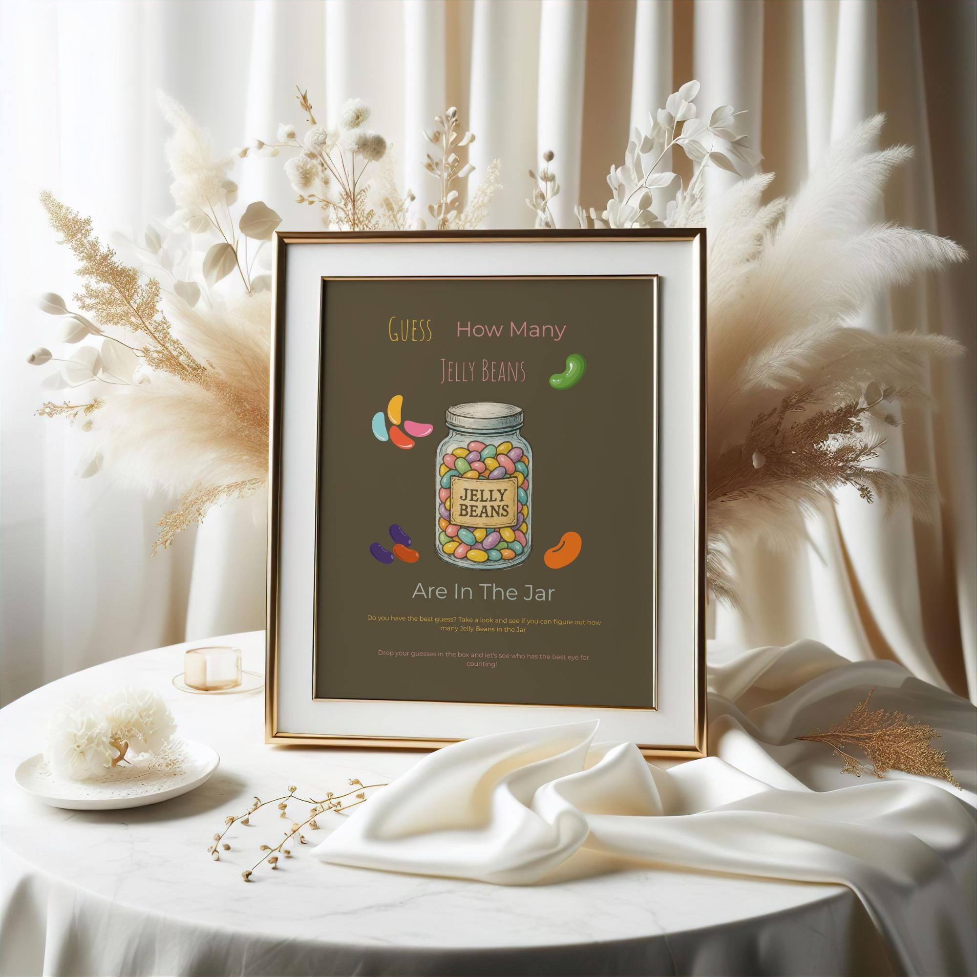 Little Bean Baby Shower Game, Jelly Beans Guessing Game, Canva Template ...