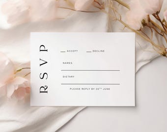 Minimalist RSVP Card, RSVP Insert,  Baby Shower RsvpTemplate,Gender Neutral Baby Shower, Digital Download, Canva Editable, Digital RSVP